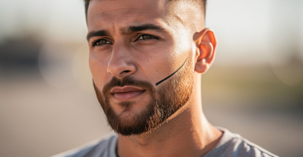 barbe en forme de c tendance