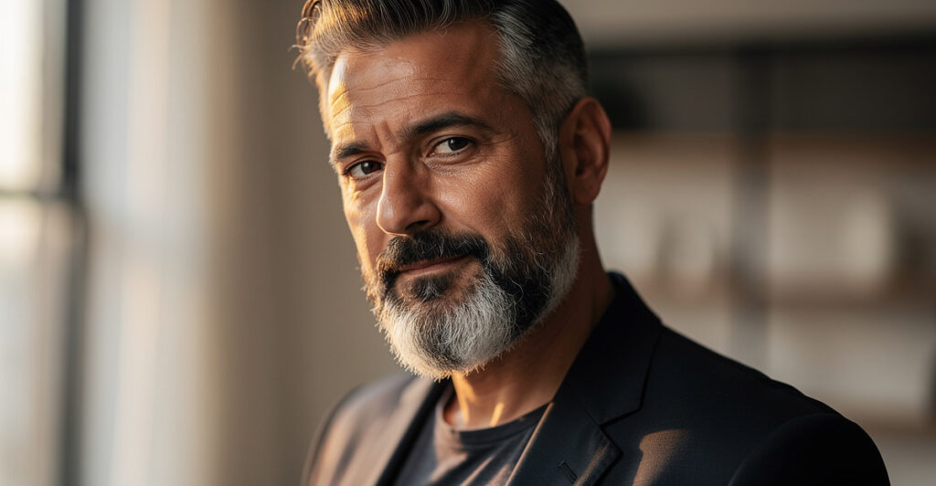 barbe poivre et sel entretien 50 ans