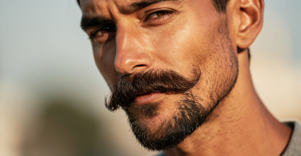 beardstache homme moustache barbe courte