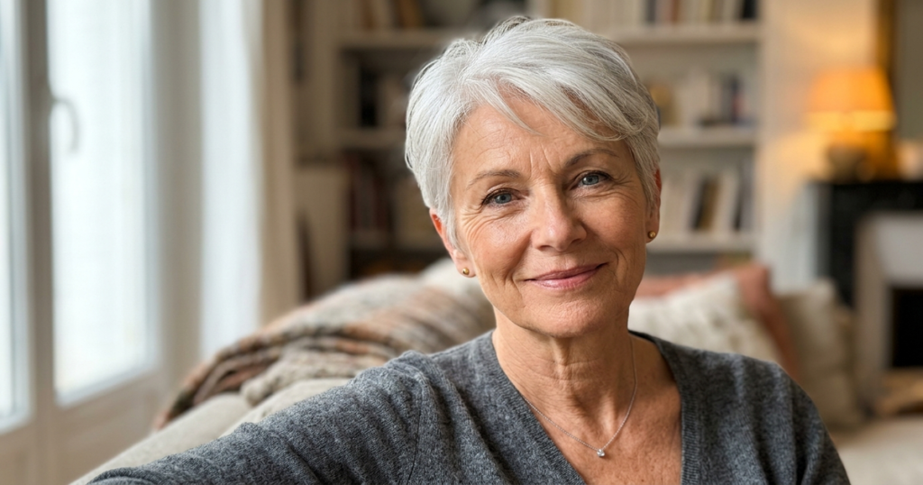 coupe cheveux blancs femme 60 ans idees