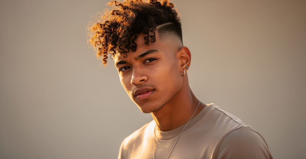 coupe cheveux bouclés homme