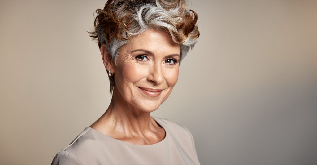 idées coupes courtes et frisées femmes 50 ans