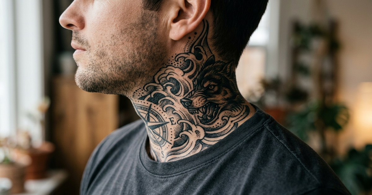 tatouage homme cou