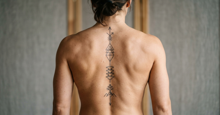 tatouage colonne vertébrale force