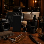 Visuels promotionnels pour un salon de soins masculins