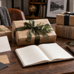 Cadeaux emballés et carnet pour préparer les anniversaires à l’avance