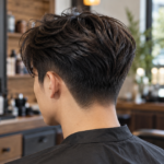 Coupe courte two-block : un contraste net sans effet casque