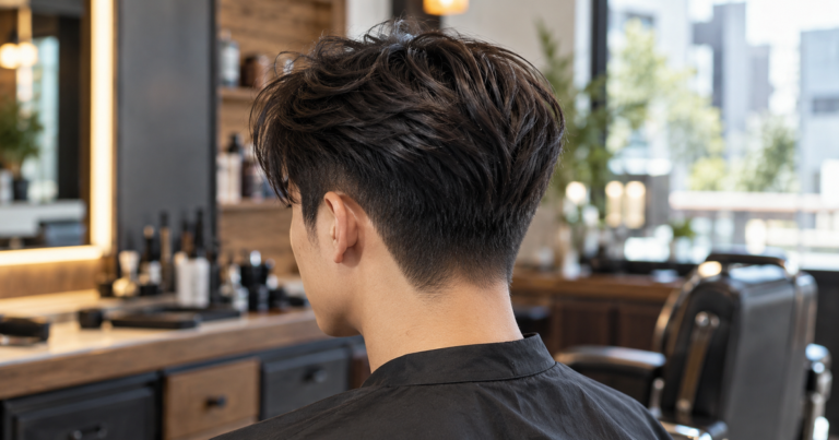 Coupe courte two-block : un contraste net sans effet casque